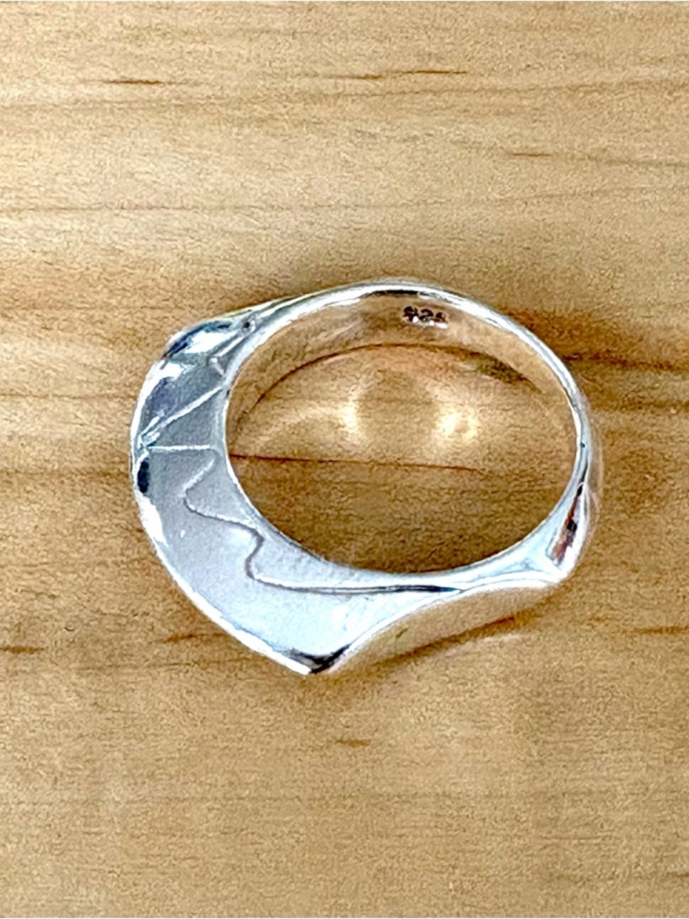 Solid Sterling Silver Sculpted Wave Ring Handmade 925